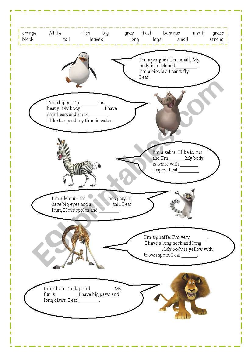 Animals vocabulary worksheet