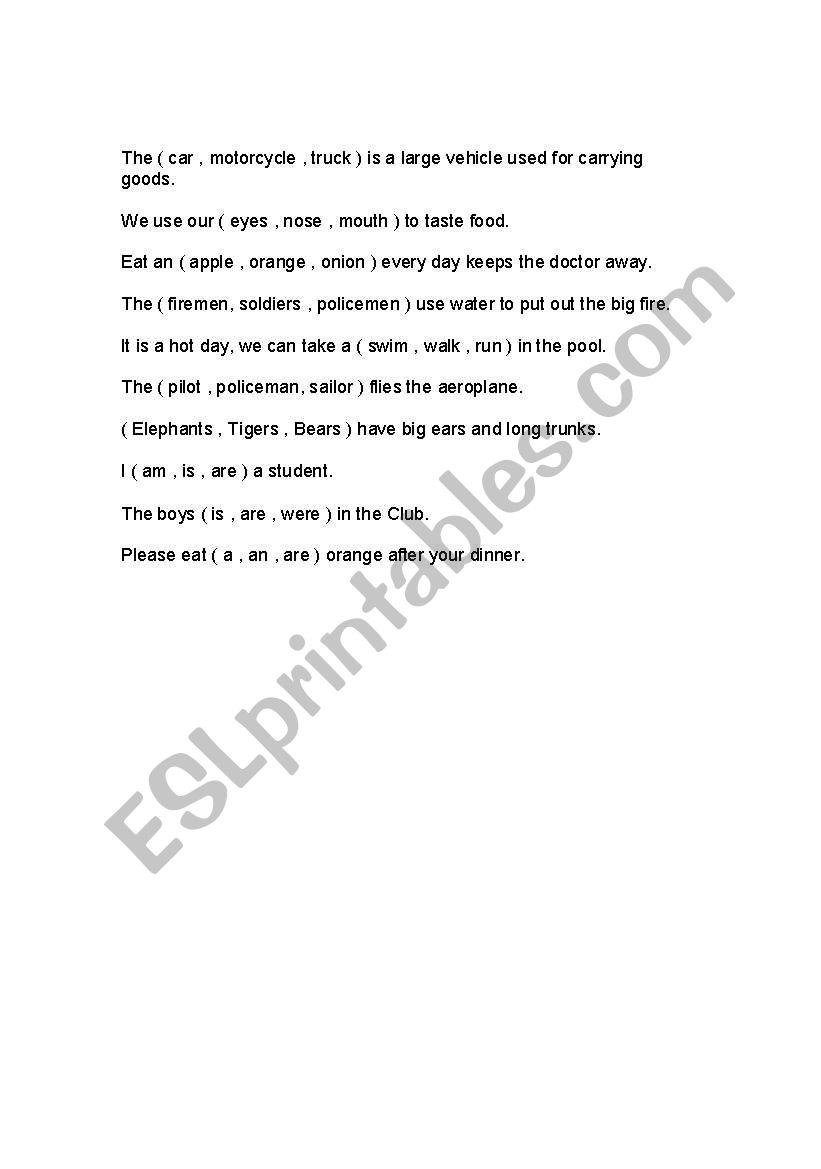 Vocabulary & Grammar  worksheet