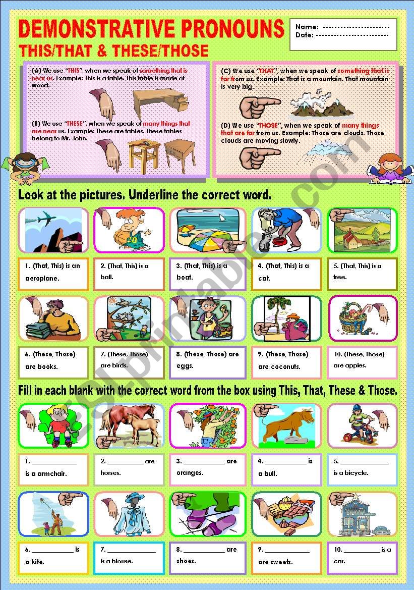 Demonstrative Pronouns This/That & These/Those