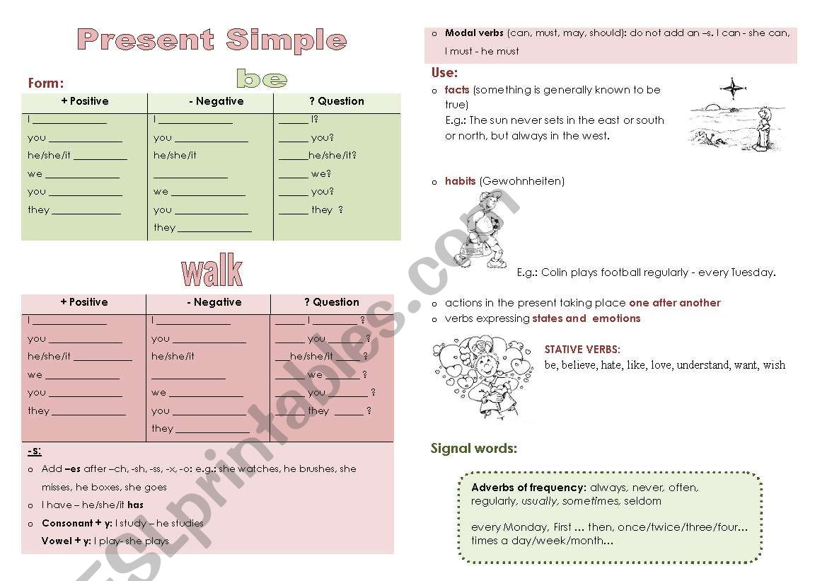 Present Simple - Theory  worksheet