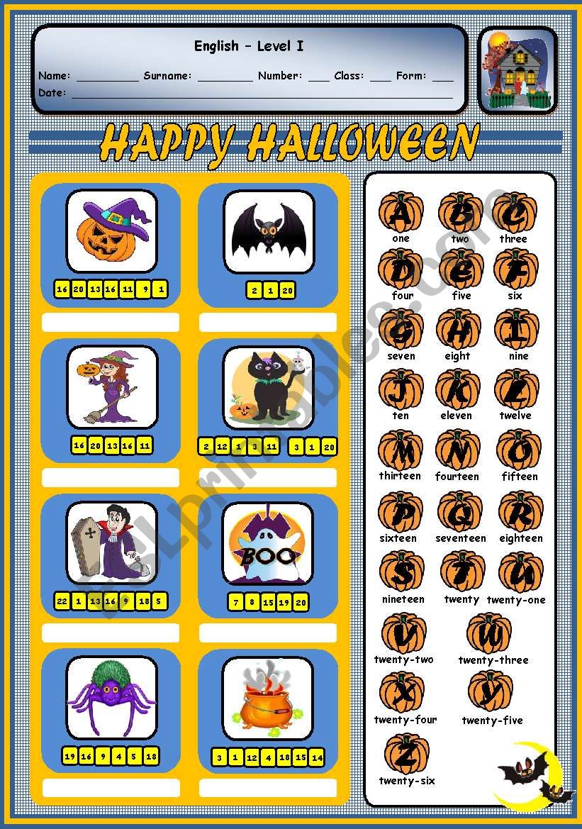 HAPPY HALLOWEEN! worksheet