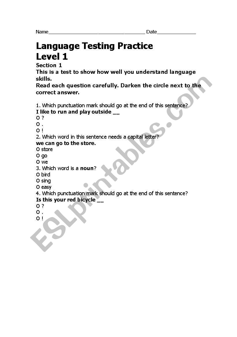 Languge teaching practice worksheet