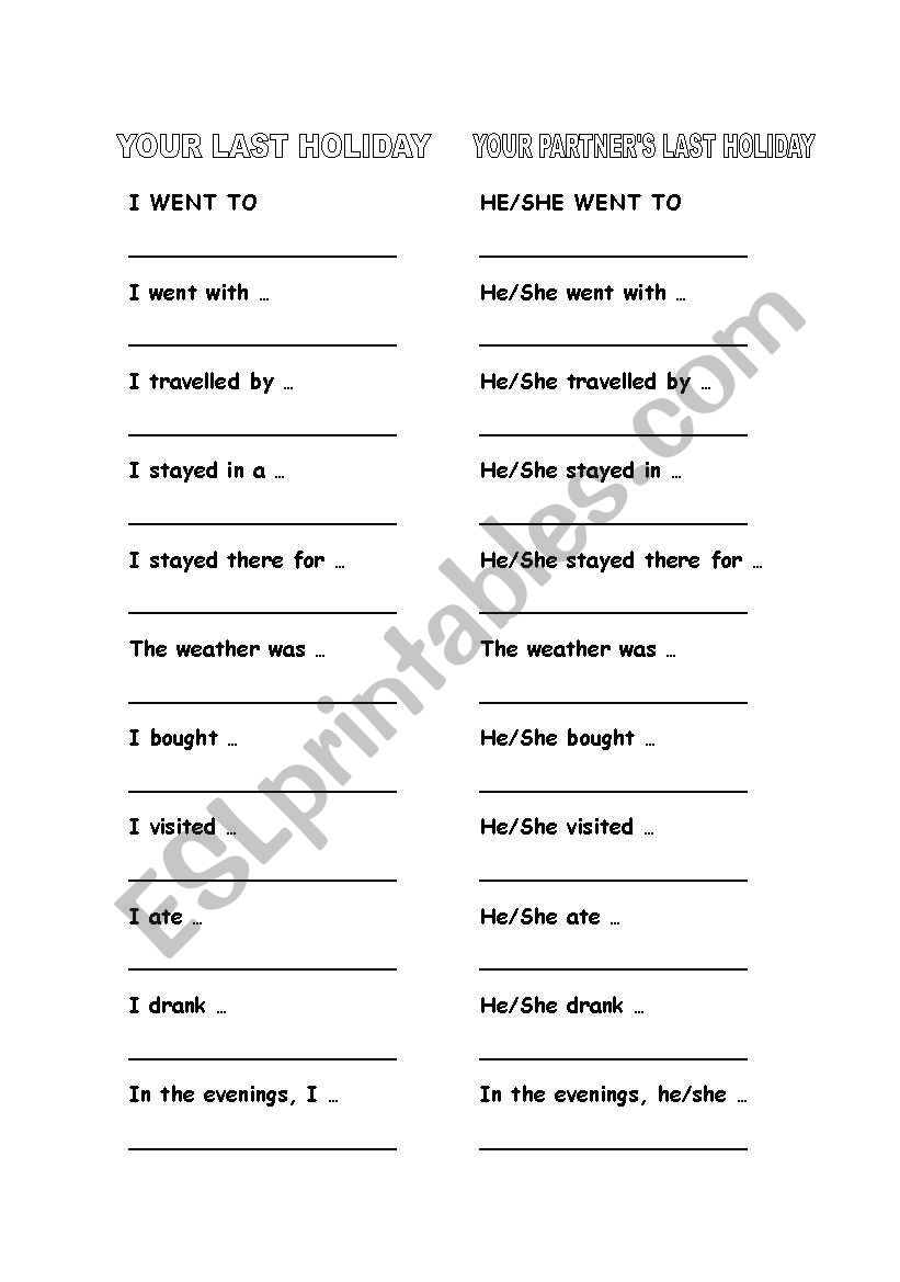 Simple Past Exercise worksheet