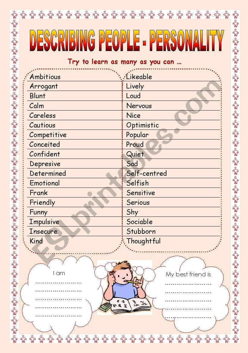 Describing people - personality