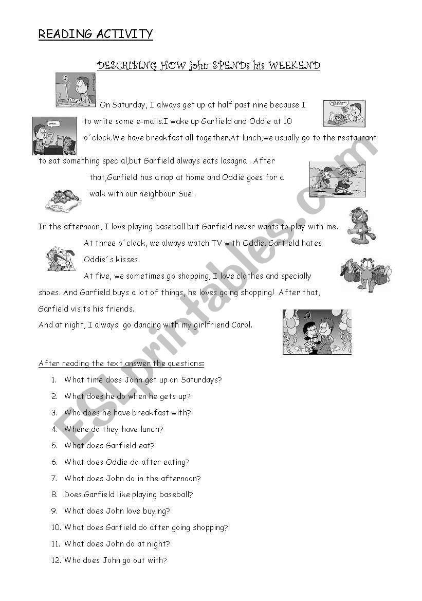 reading comprehension activity