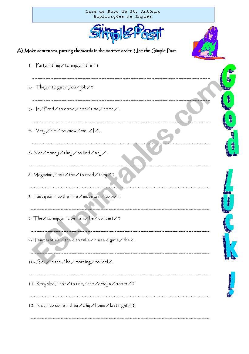 simple past worksheet