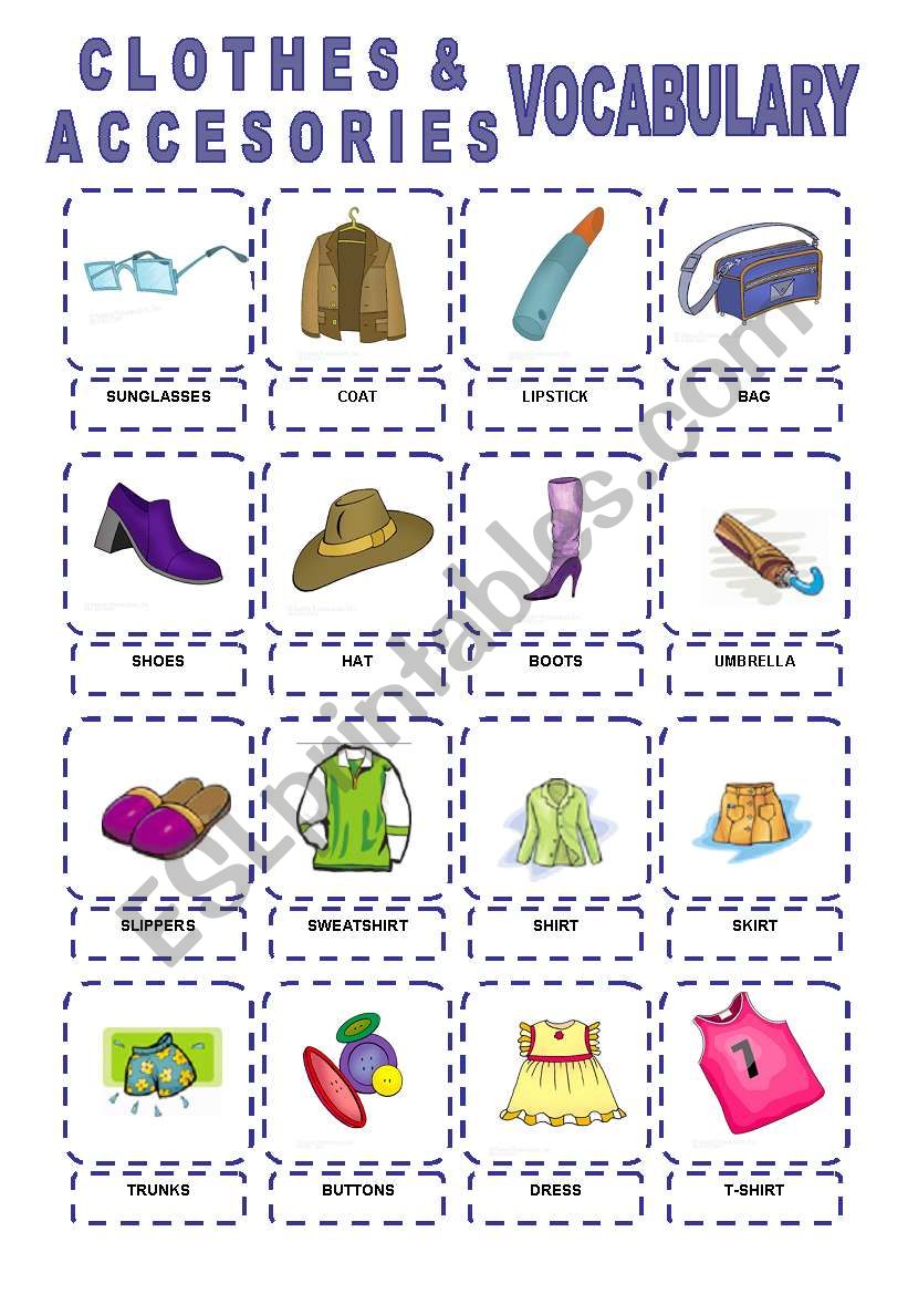 Clothes and Accesories Vocabulary