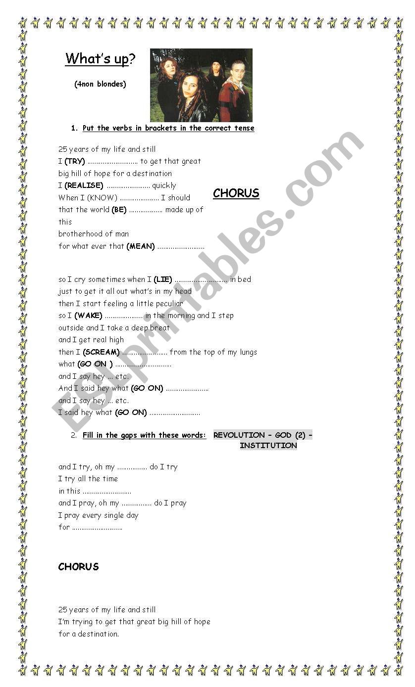 Whats up? worksheet