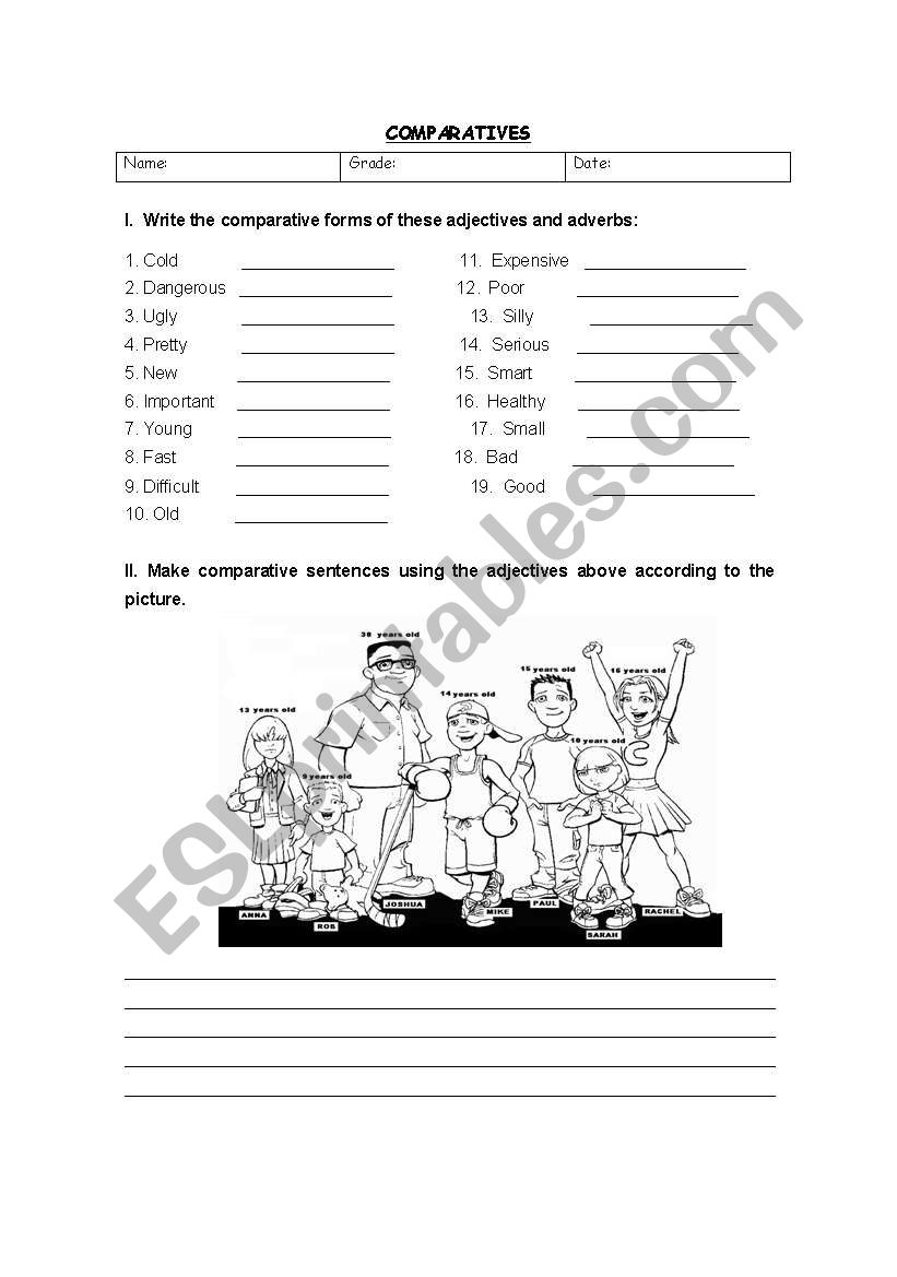 Comparatives worksheet