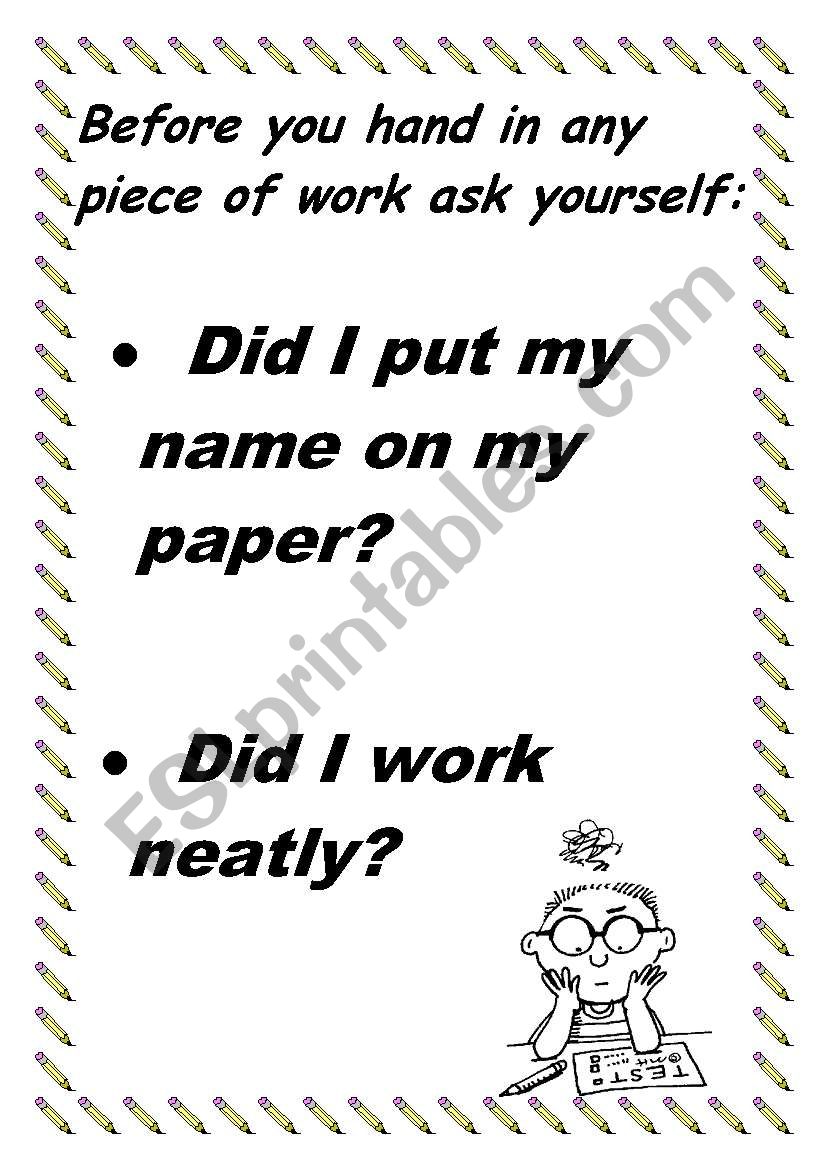a poster  worksheet