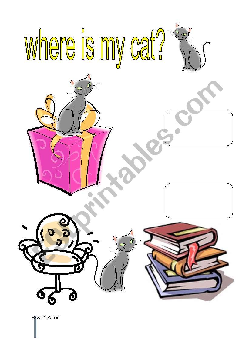 where is my cat? worksheet