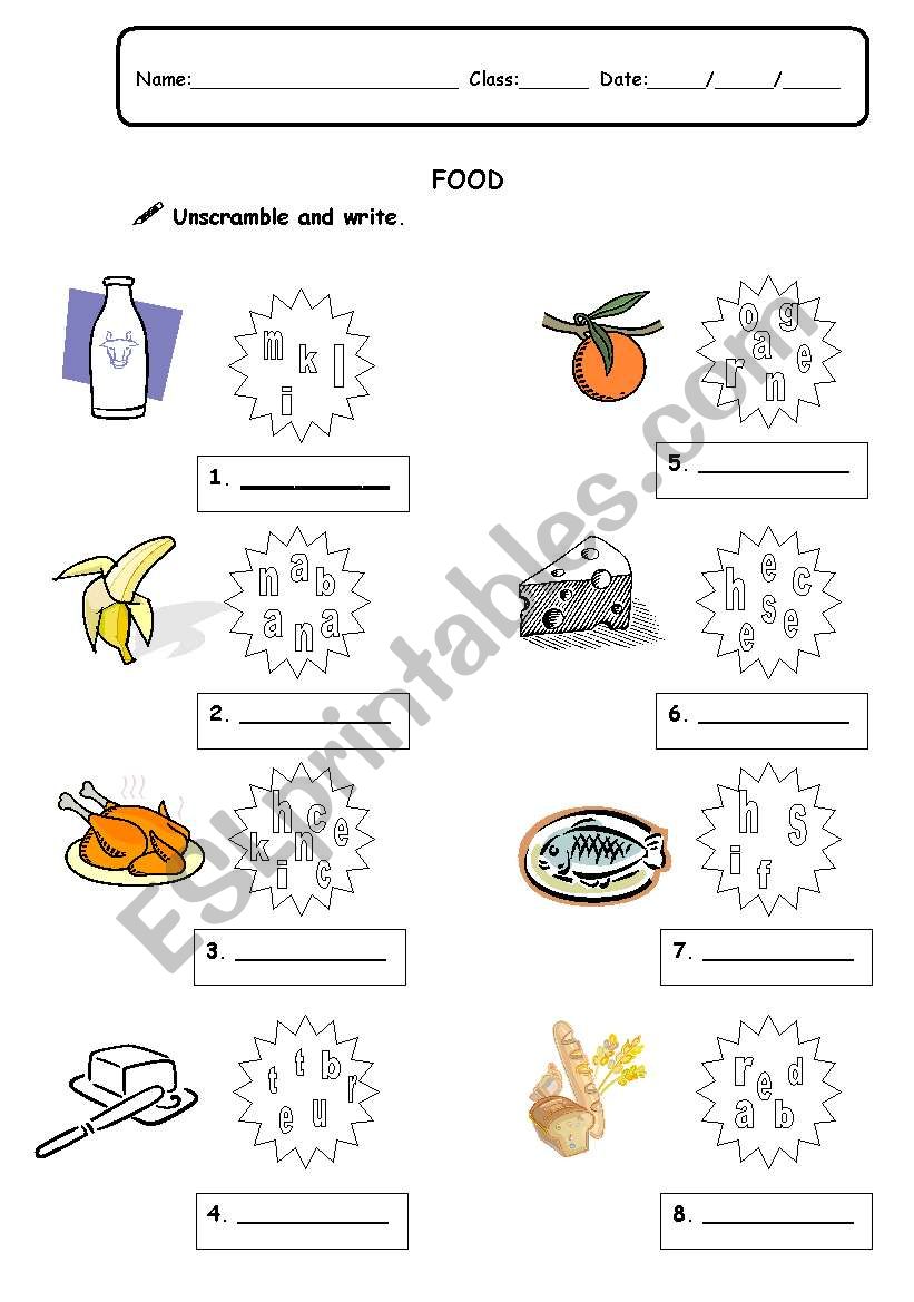 Food! worksheet