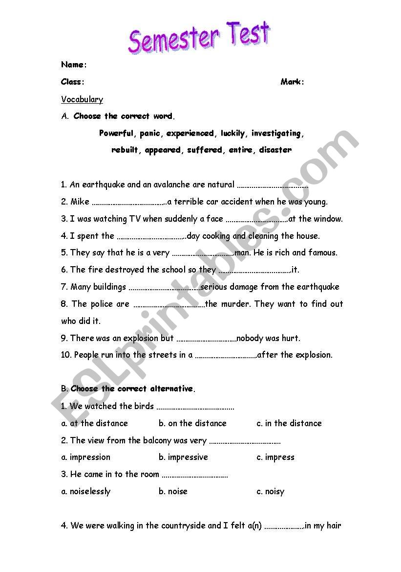 Test worksheet