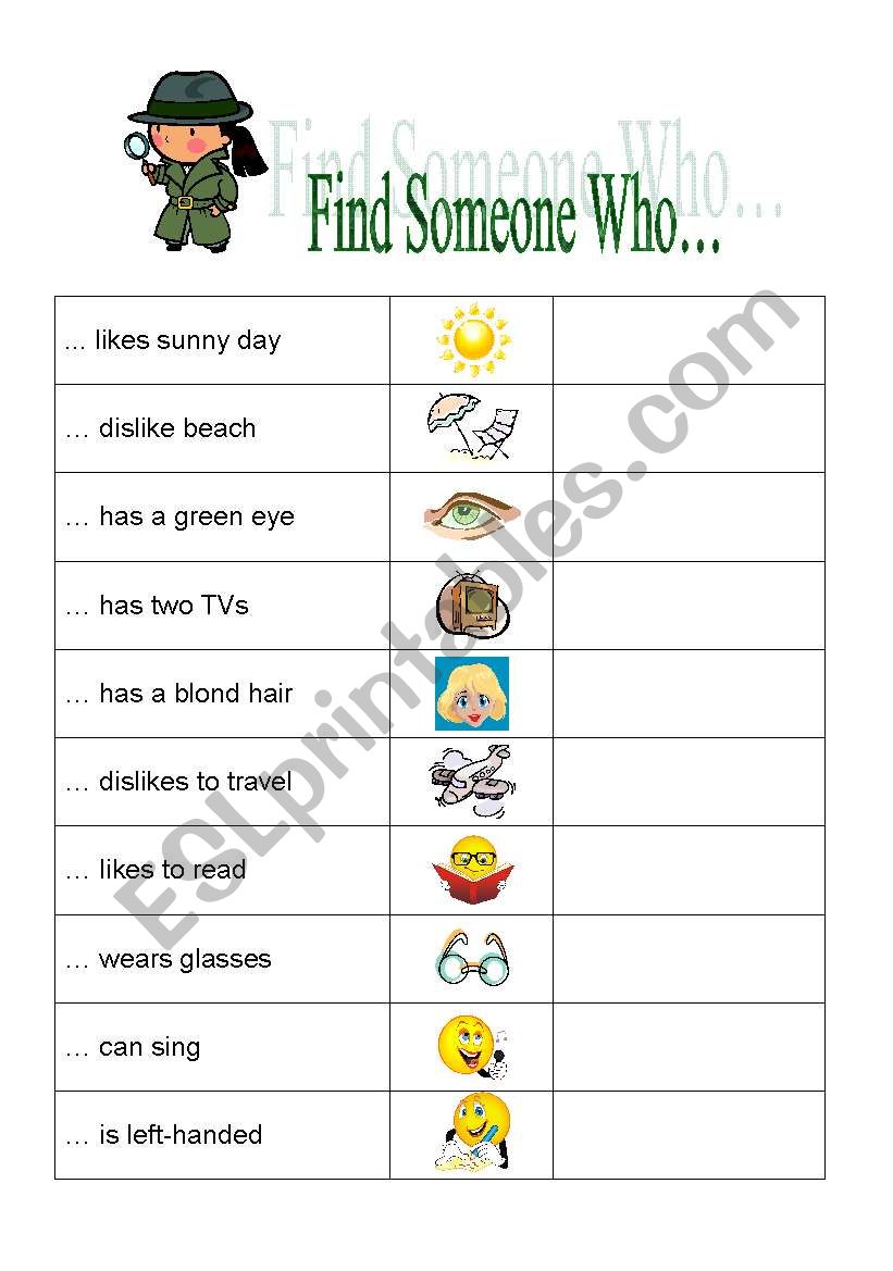 Find Someone Who... worksheet