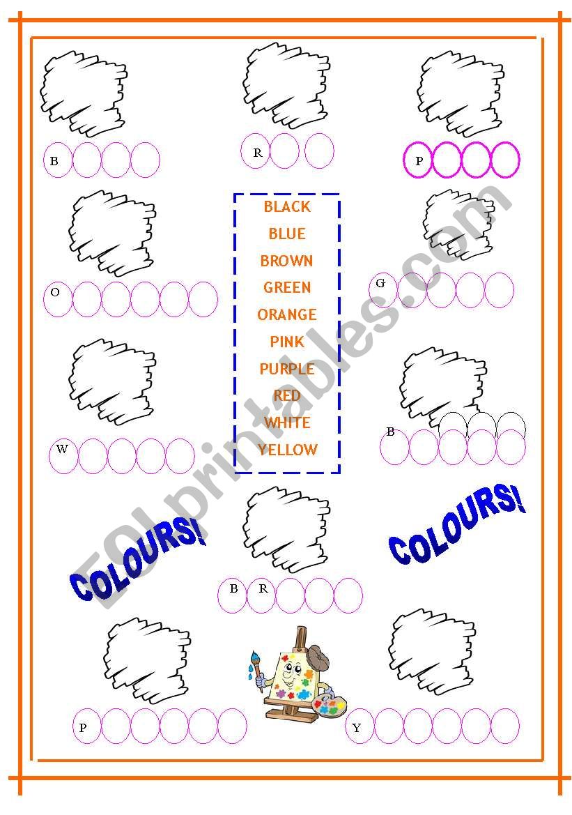 COLOURS! - easy reading comp  worksheet