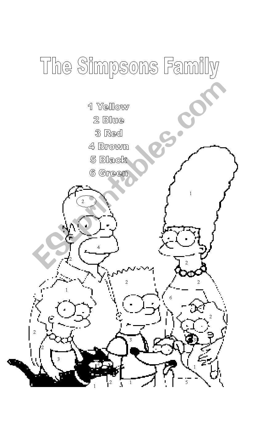 The simpsons family for coloring