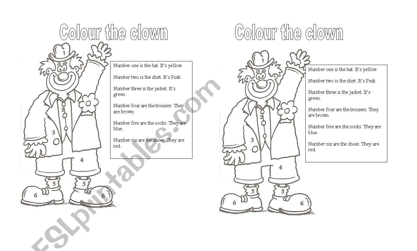 clothes worksheet