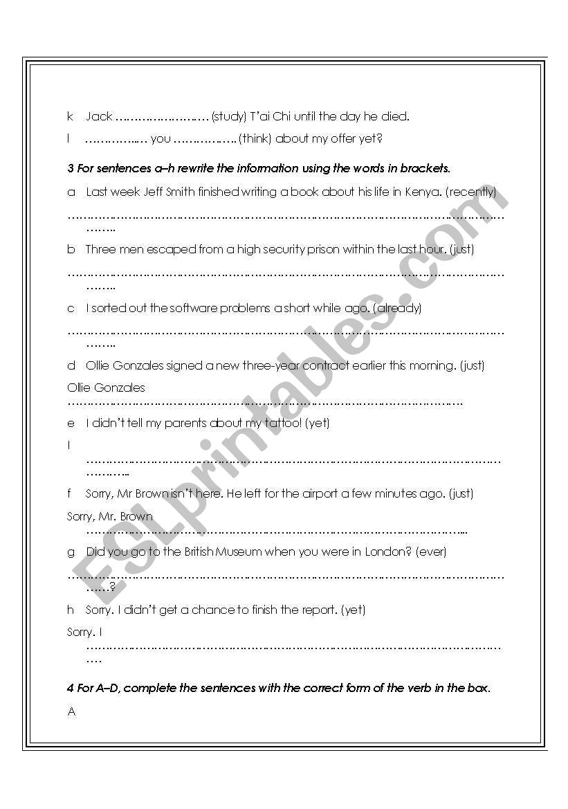 GRAMMAR TENSES PAGE 2 worksheet