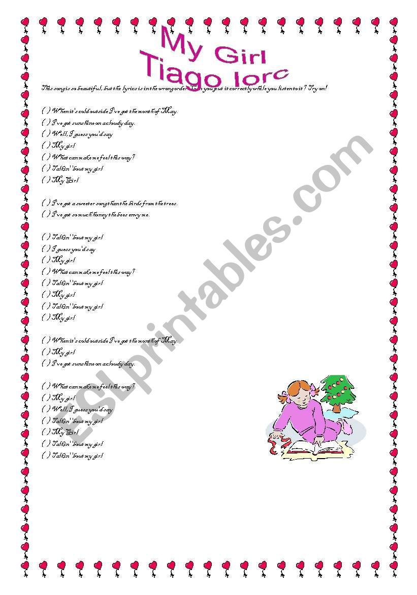 MY GIRL - Tiago Iorc worksheet