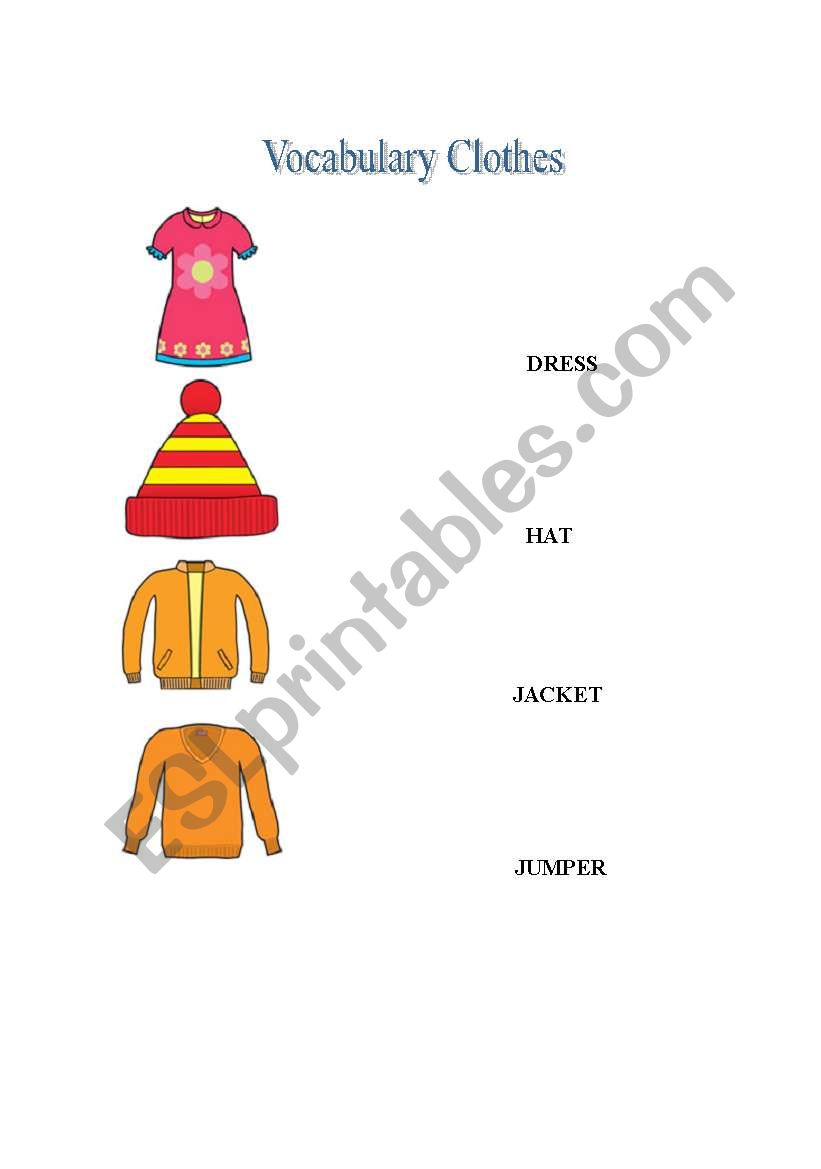 Vocabulary: Clothes worksheet