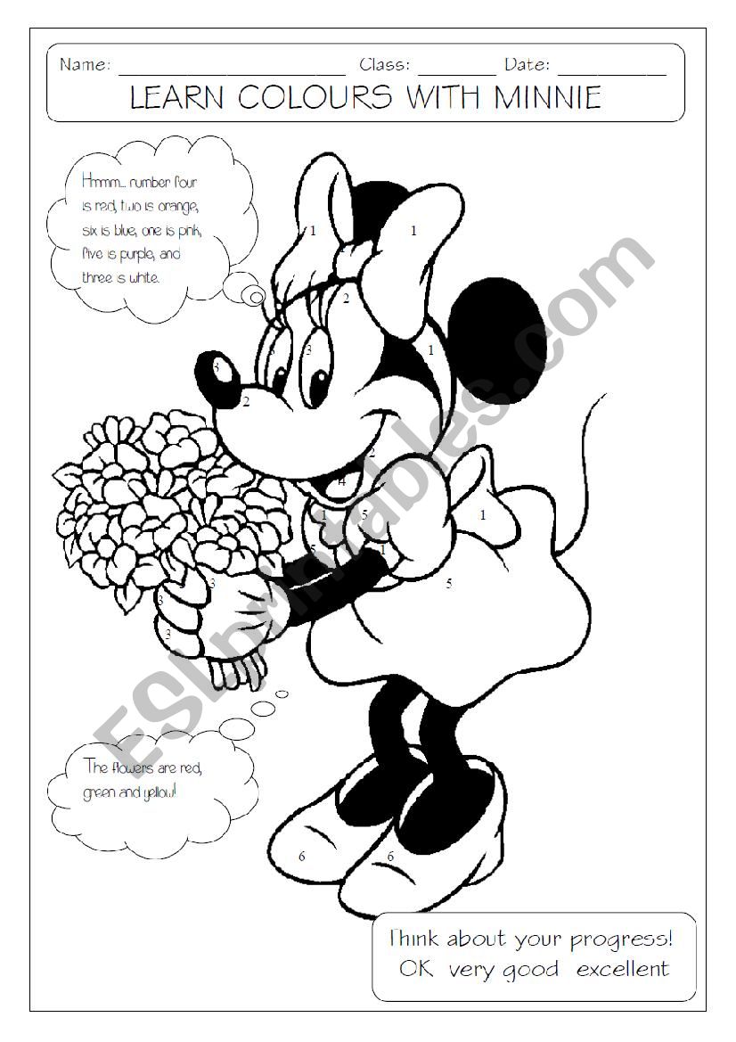 Colours with Minnie worksheet