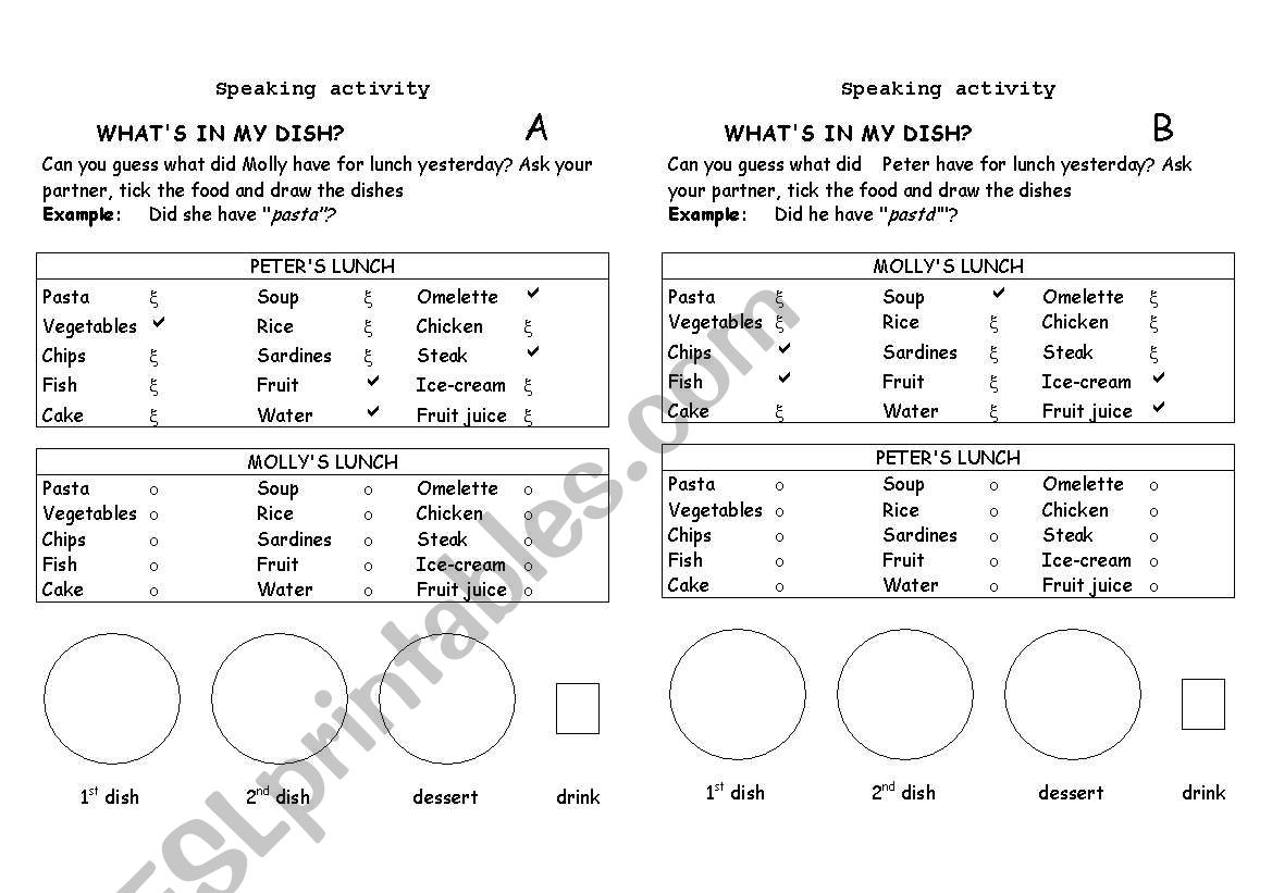 SPEAKING ACTIVITY worksheet