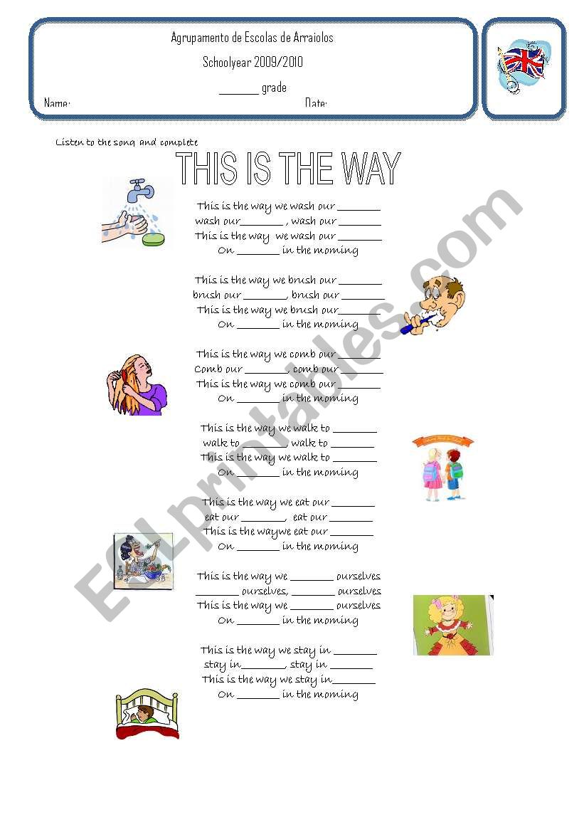 Song this is the way worksheet