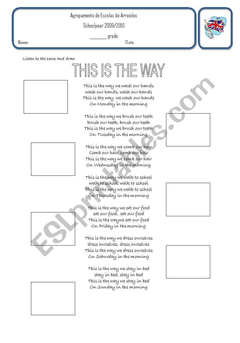 song this is the way worksheet