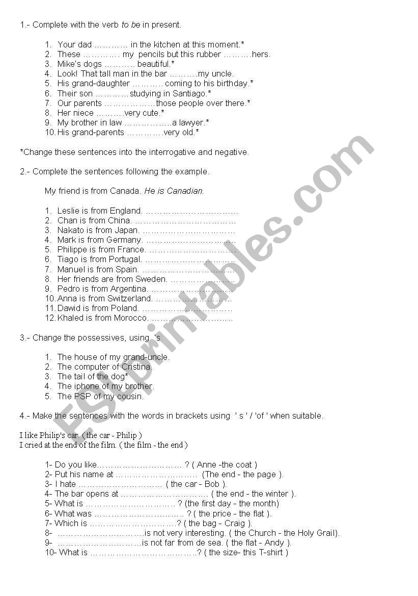 TO BE, NATIONALITIES, S, NUMBERS PRONOUNS, DEMOSTRATIVES