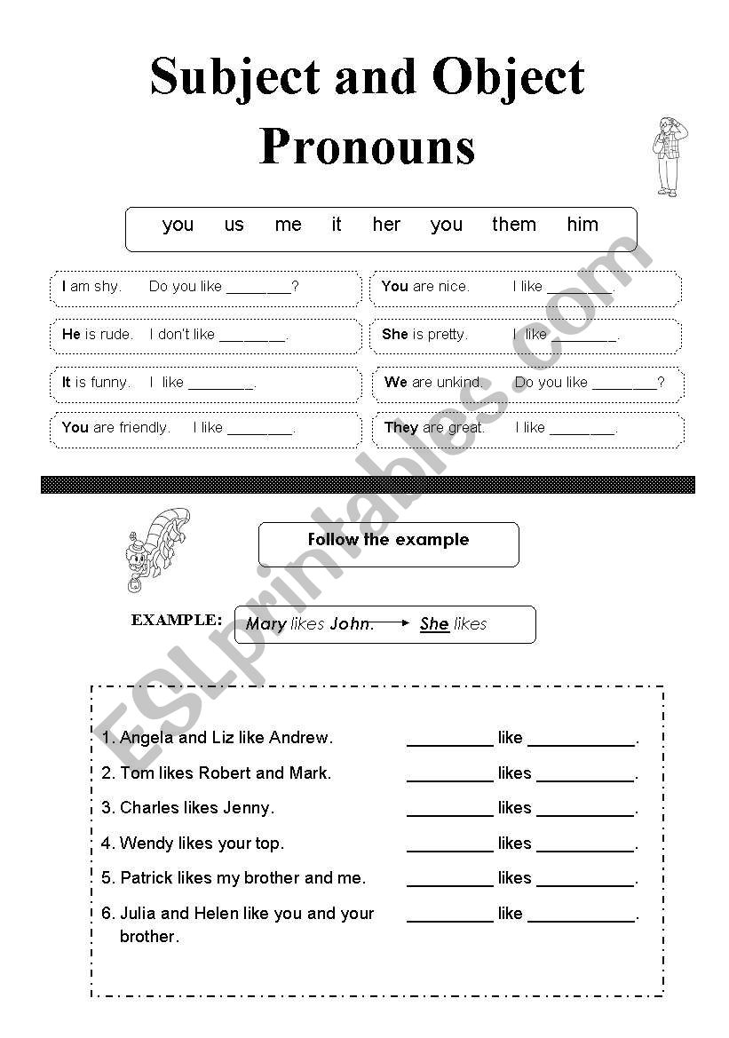 Subject and Object Pronouns worksheet