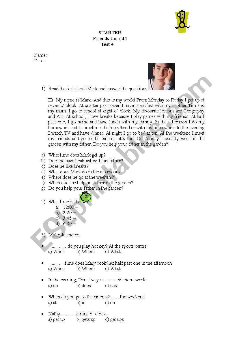 Test Unit 4 Friends United 1 worksheet