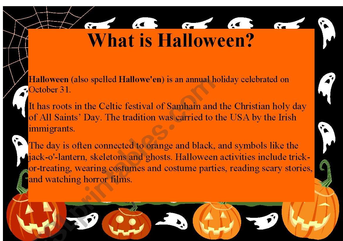 halloween information worksheet