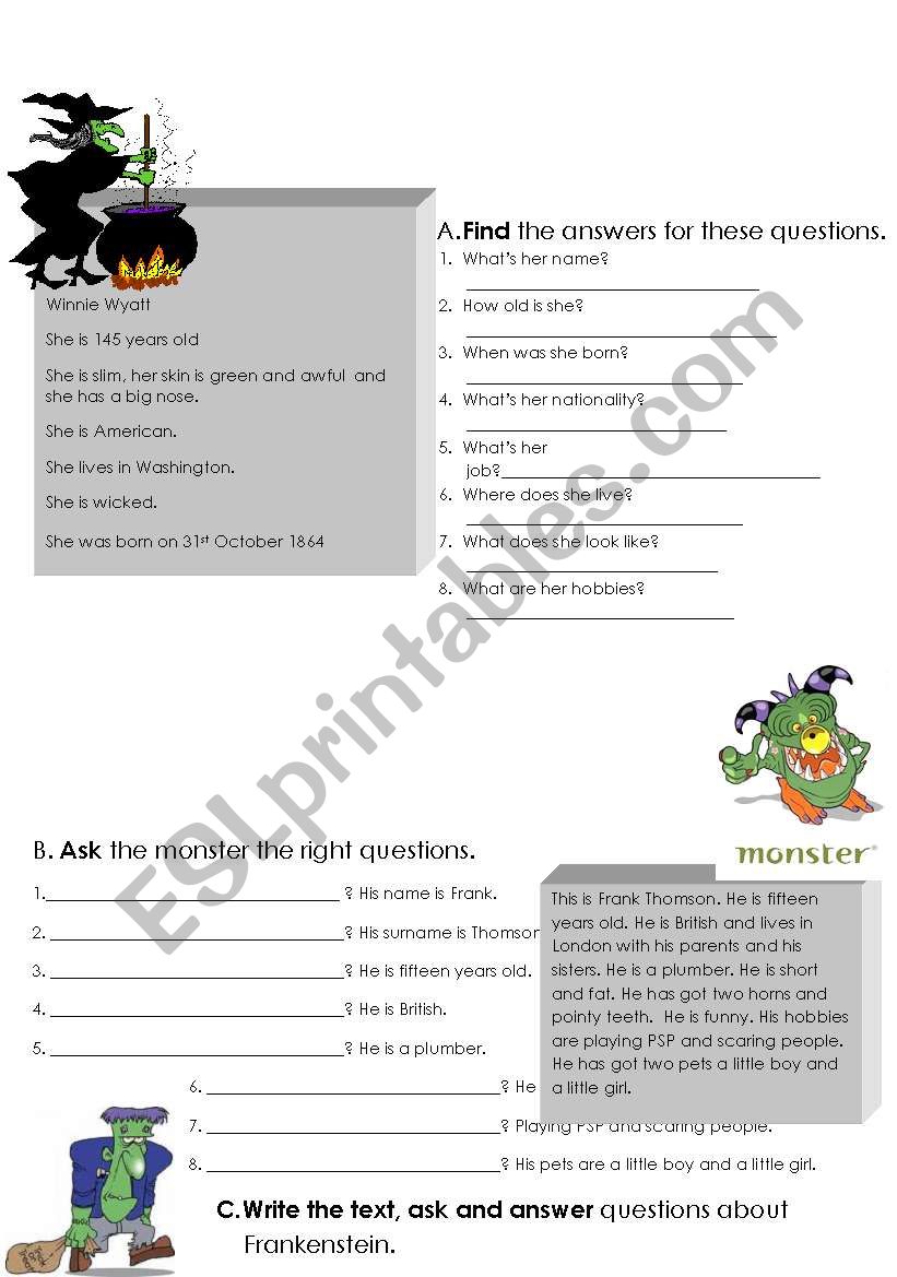 Personal identification worksheet