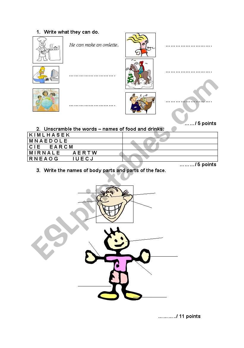 VOCABULARY TEST worksheet