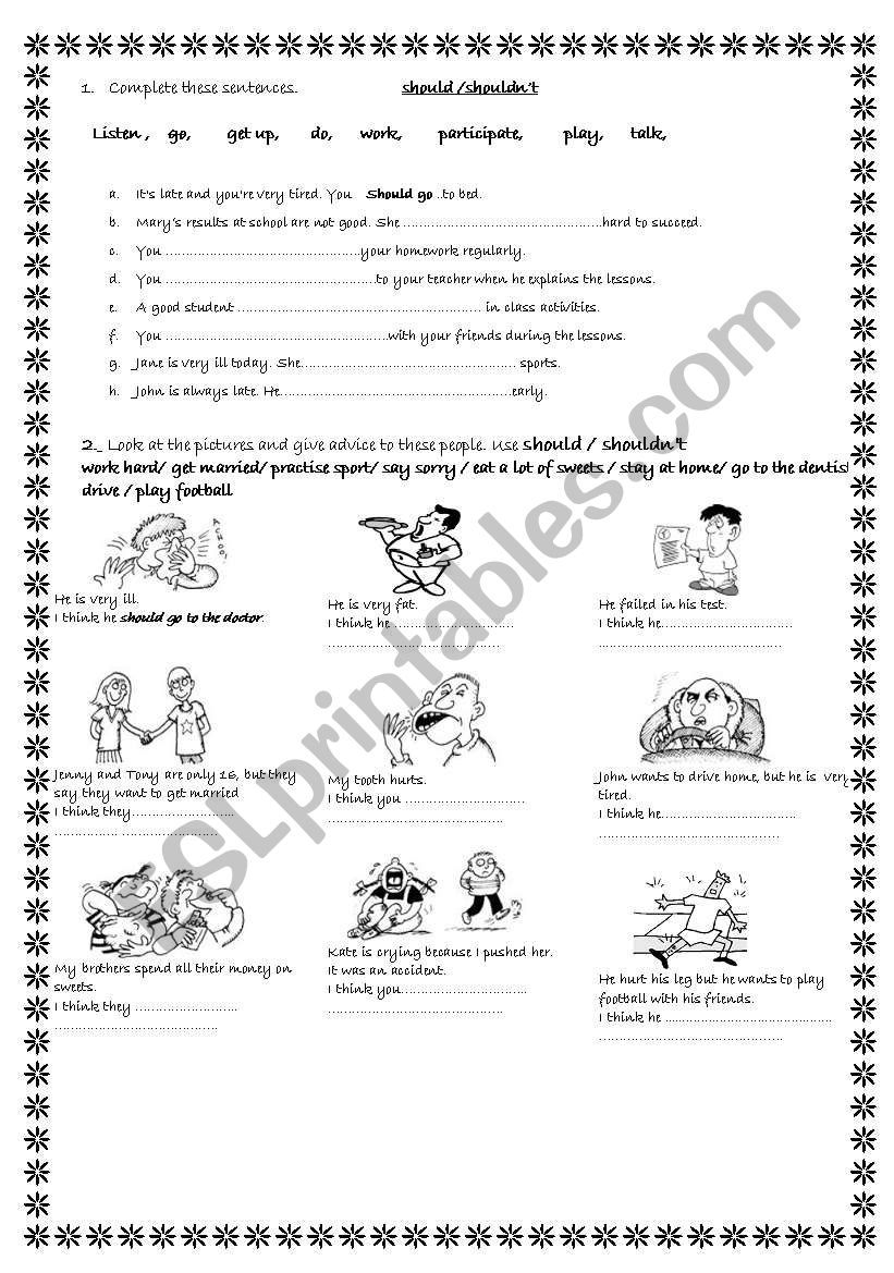 Should shouldnÂ´t worksheet