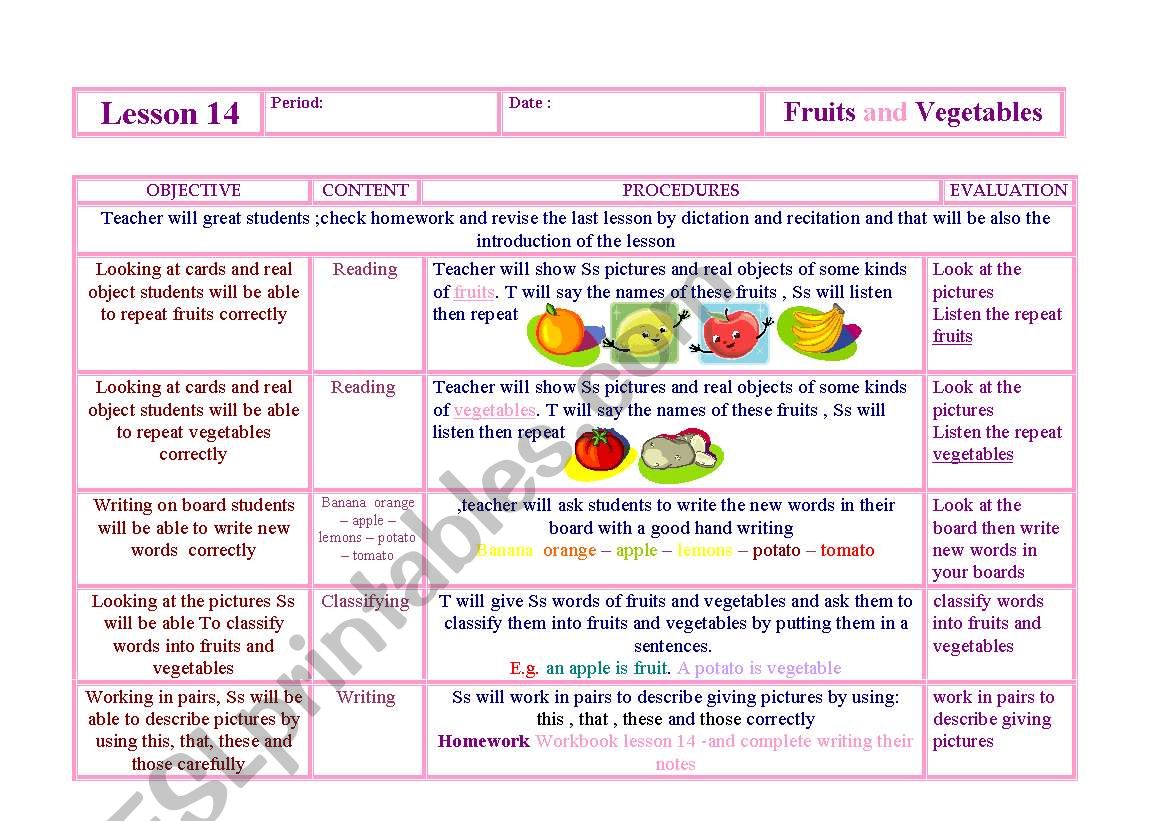 preparation worksheet