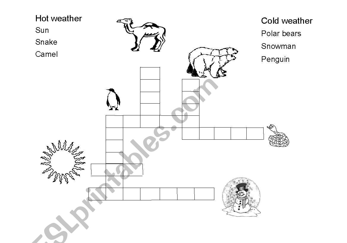 CrosswordHot & Cold worksheet