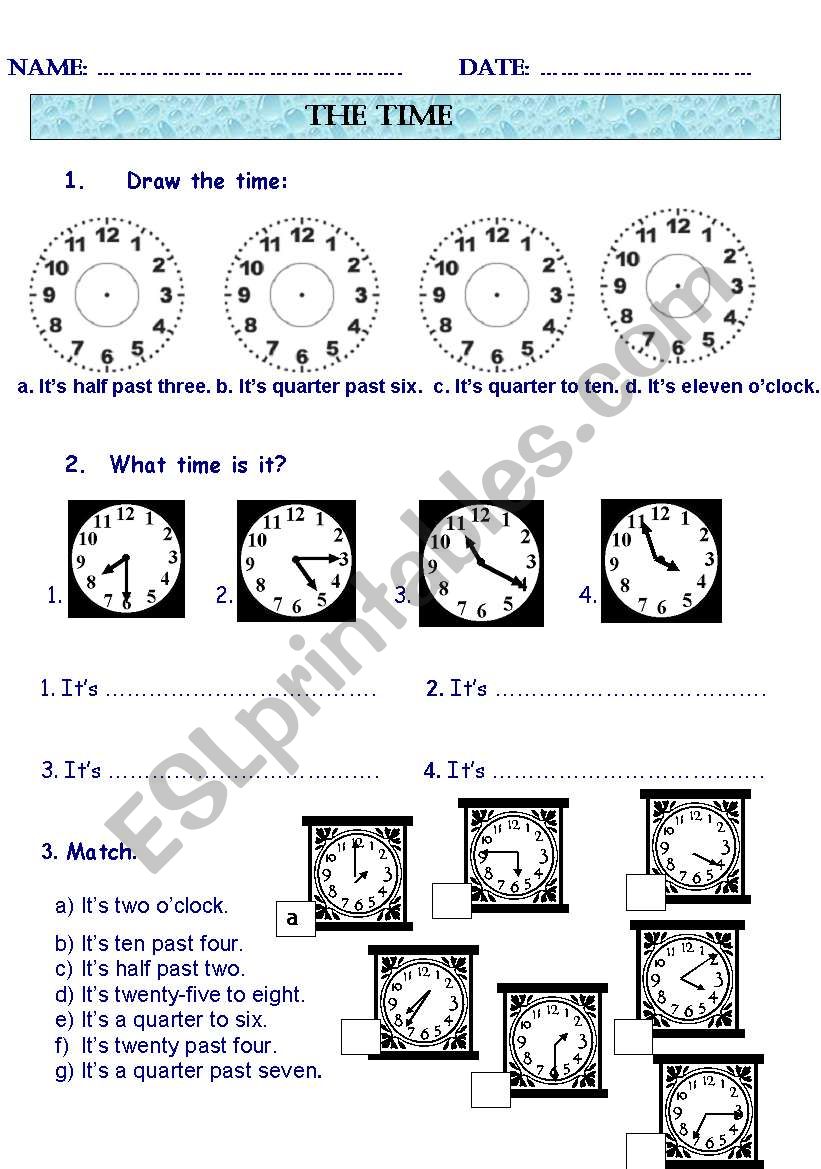 WHAT TIME IS IT? worksheet