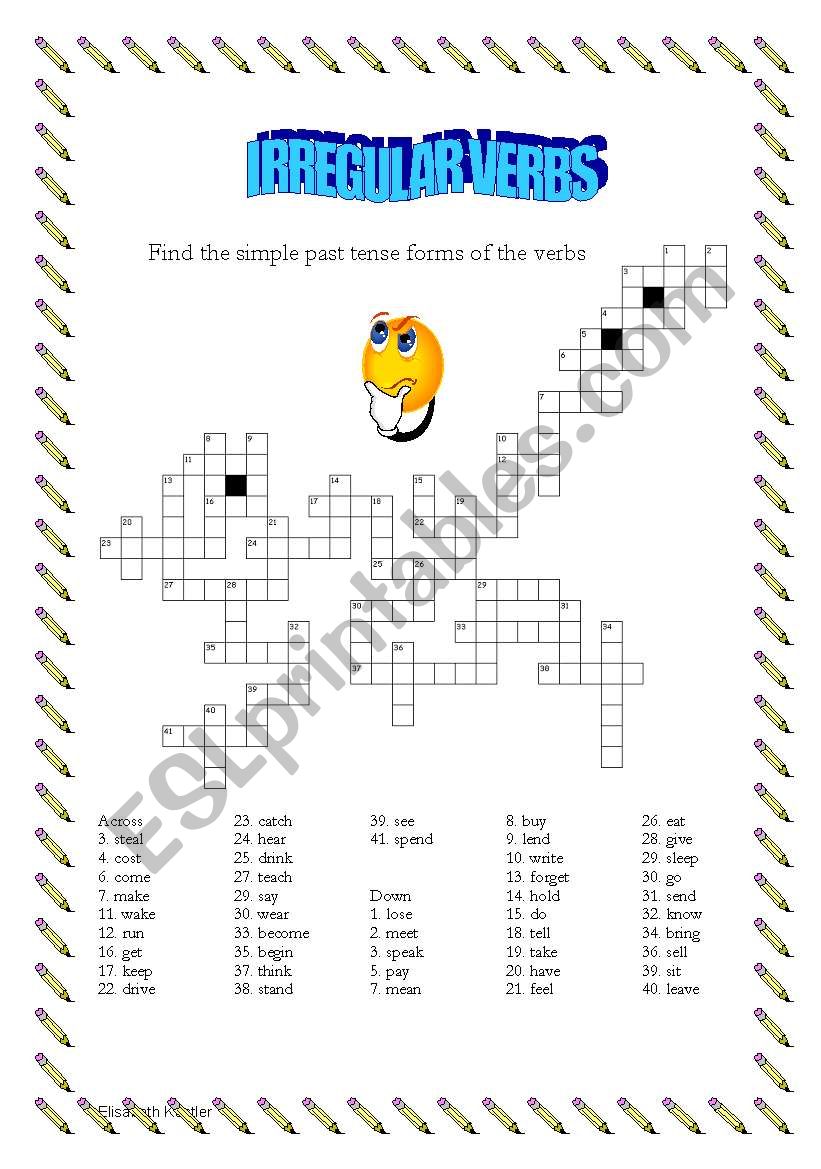 Irregular verbs part 1 worksheet