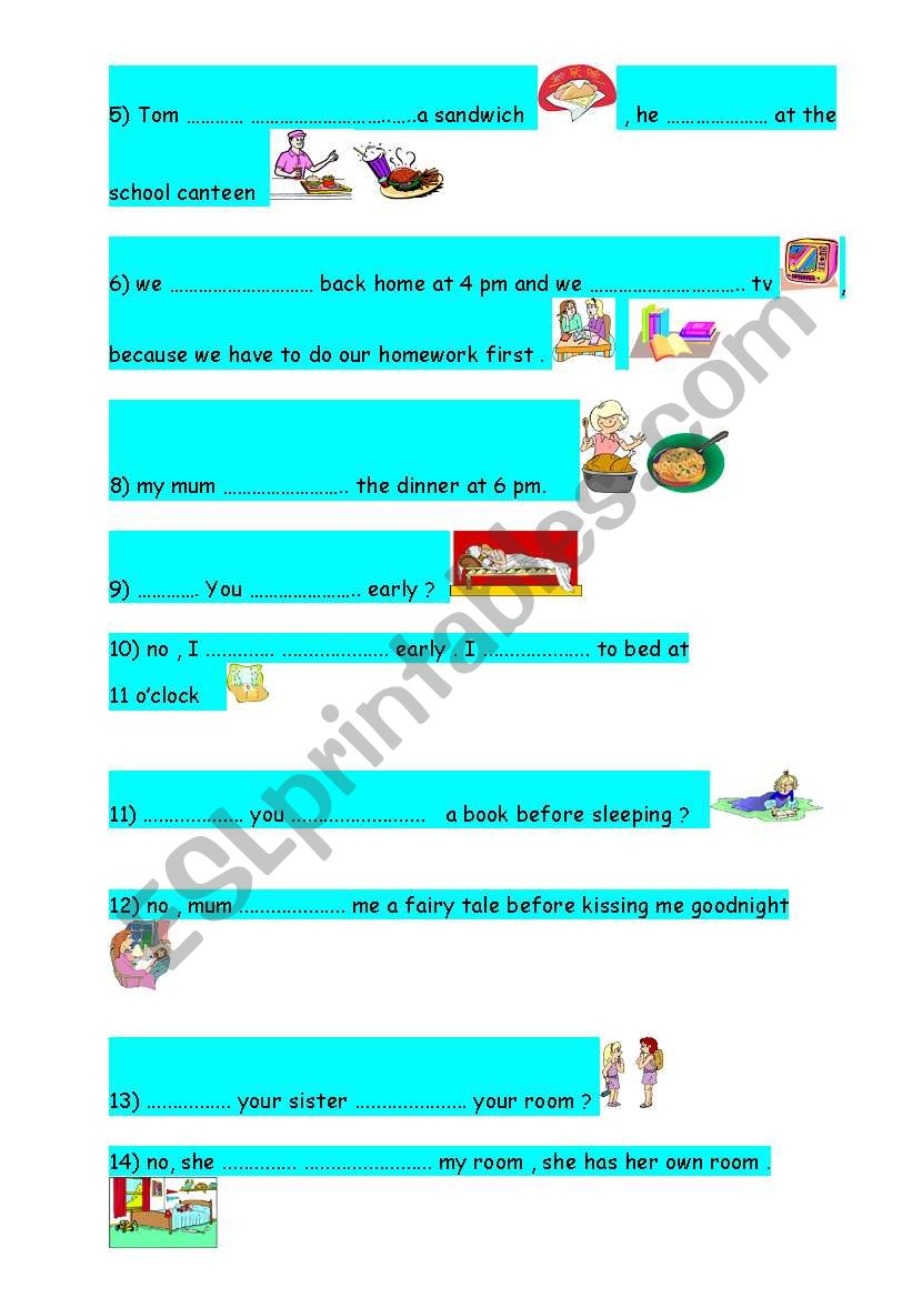 present simple + daily routines part 2 