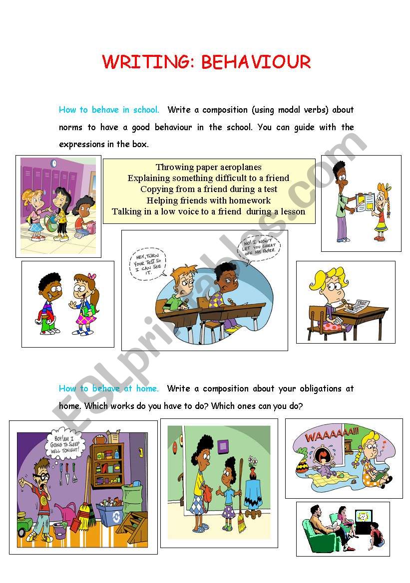 WRITING: BEHAVIOUR worksheet