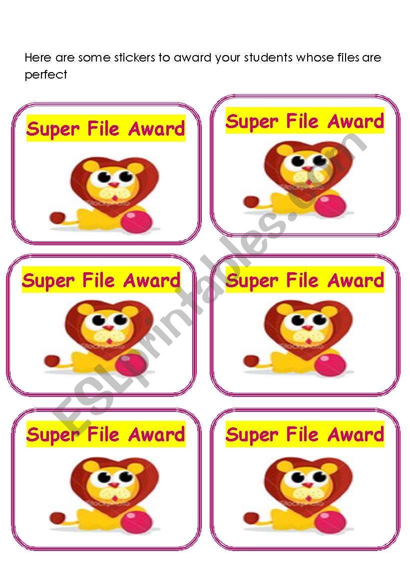 Reward Stickers worksheet