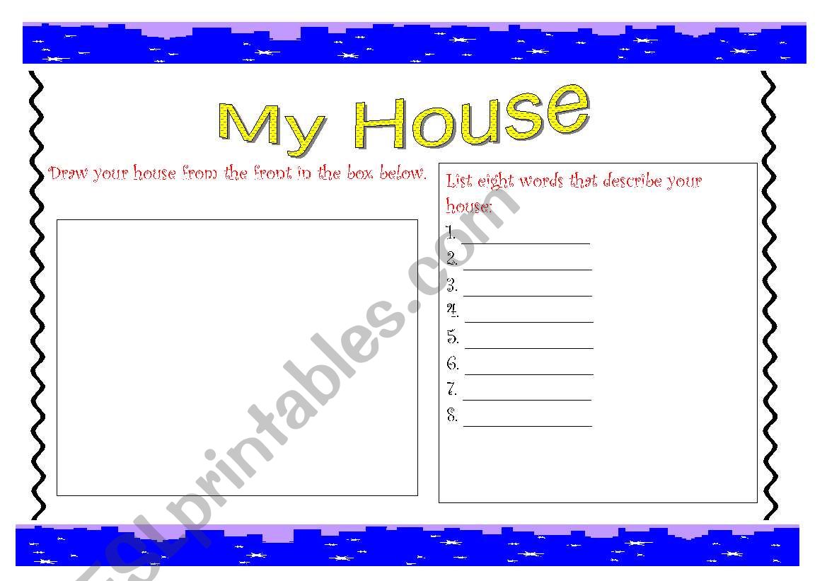 My House worksheet