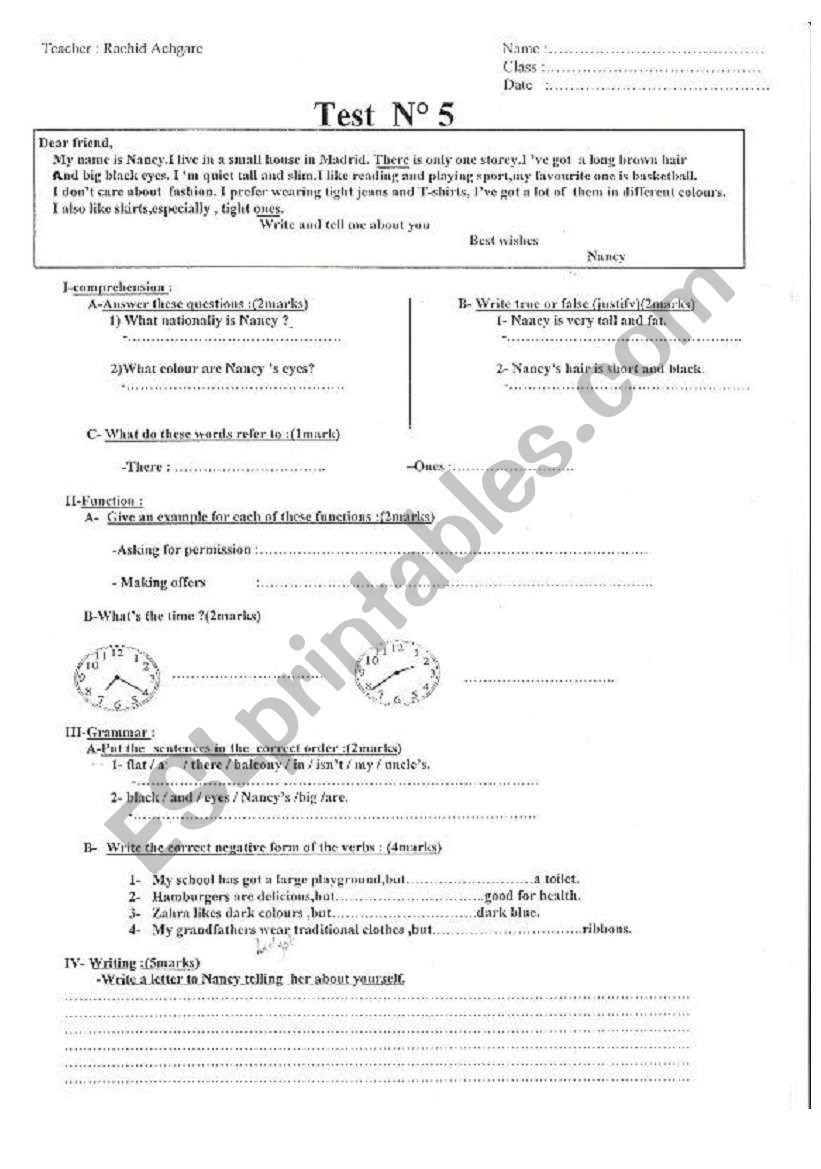 evaluation worksheet