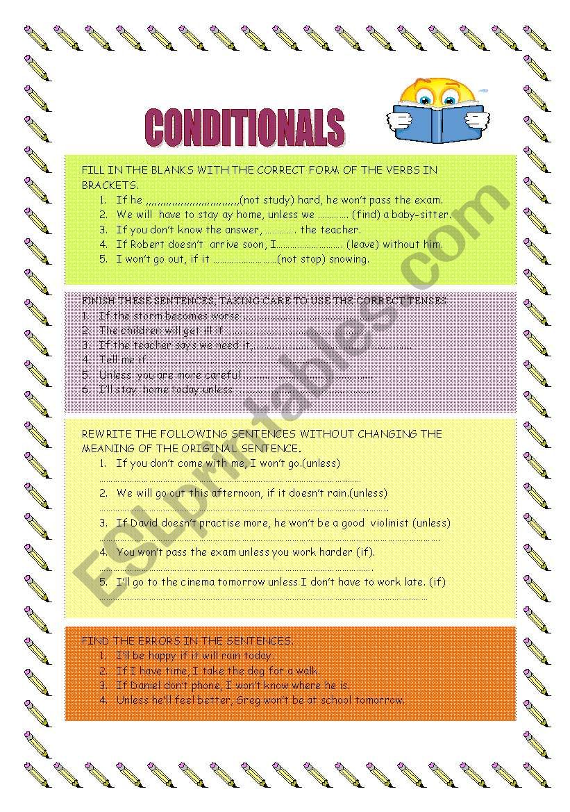 CONDITIONALS worksheet