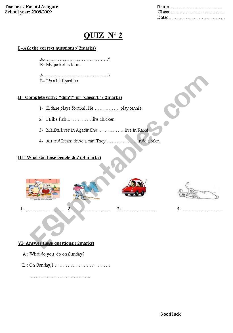 evaluation worksheet