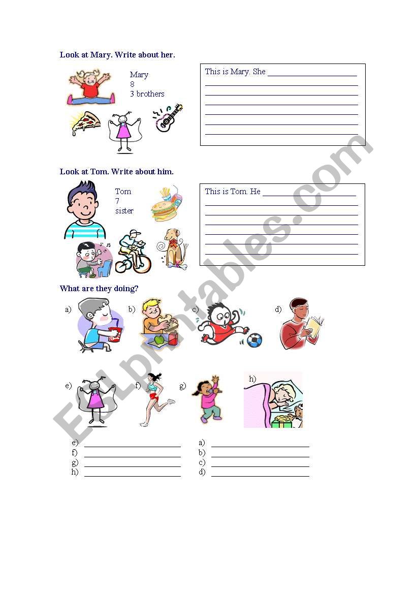 Descriptions worksheet