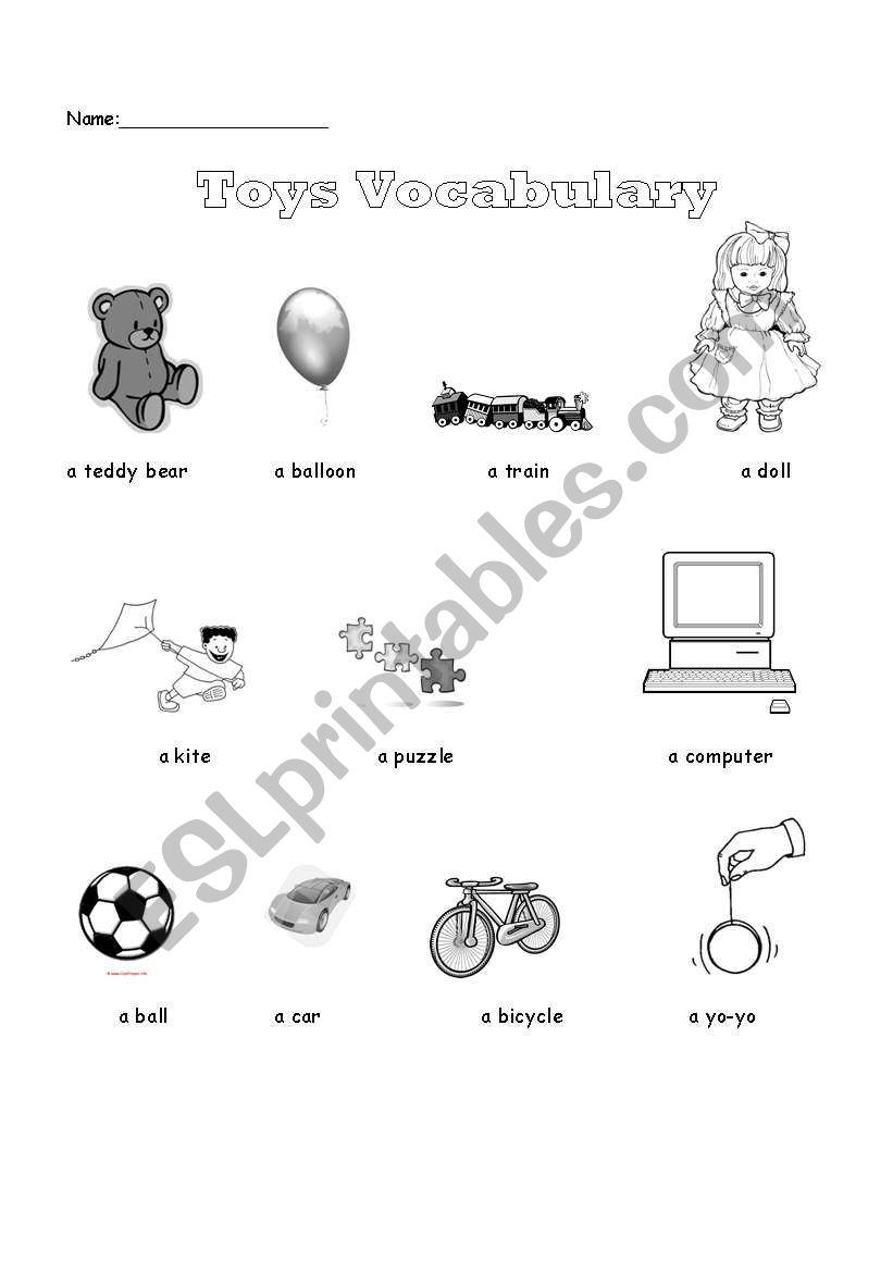 Toys Pictionary worksheet