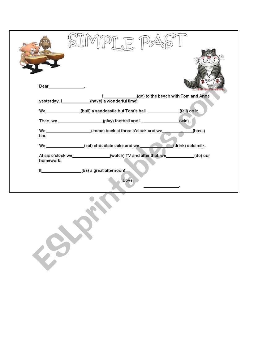 simple past tense verbs worksheet