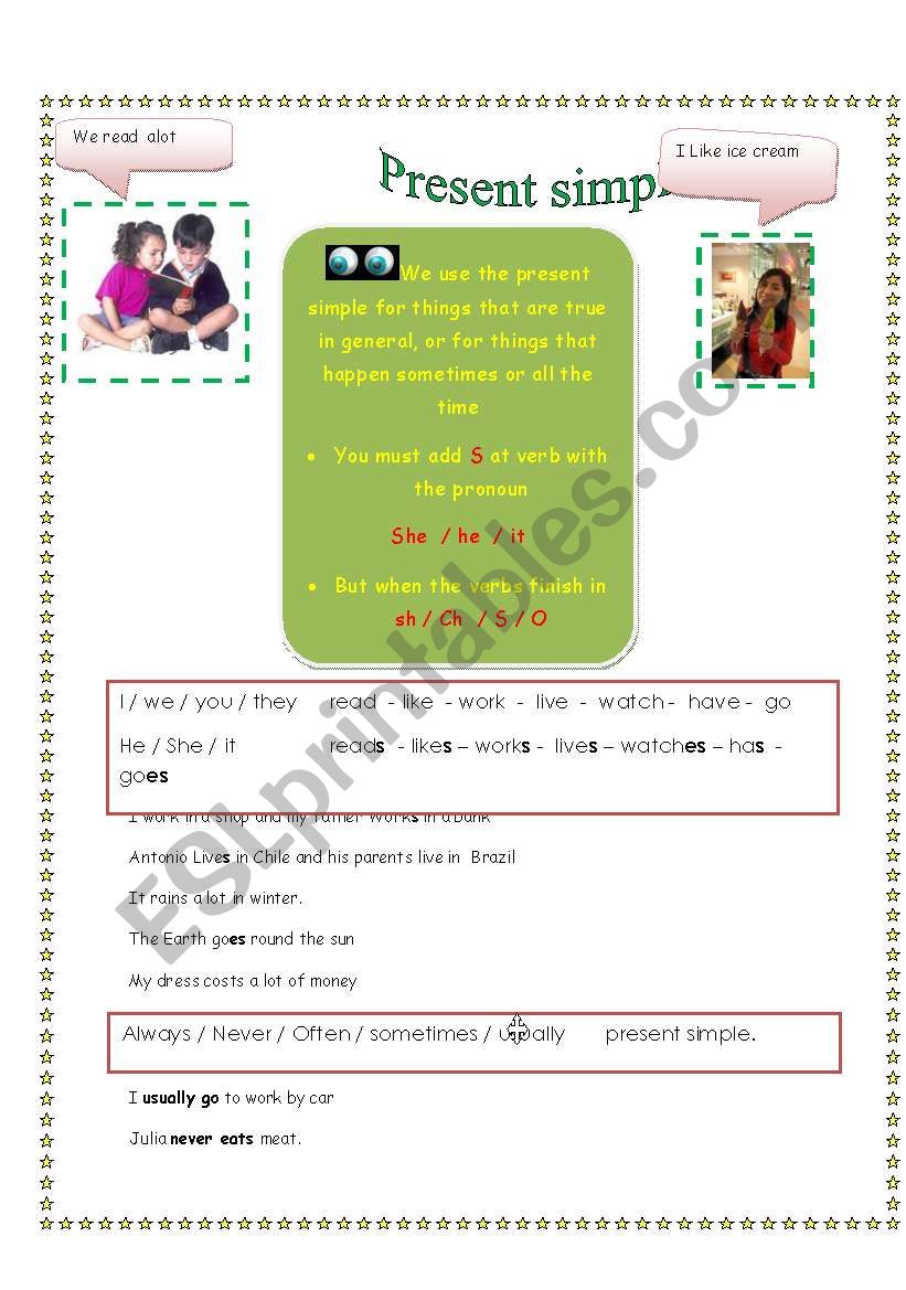 present simple  worksheet